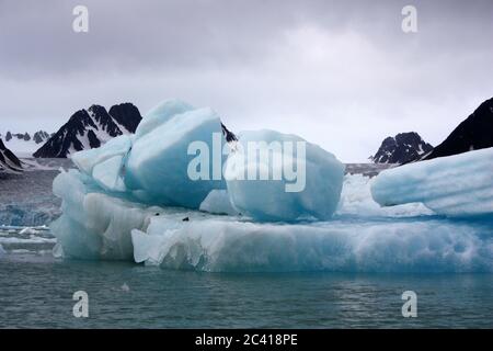 Iceberg in the Nordvest-Spitsbergen National Park Stock Photo