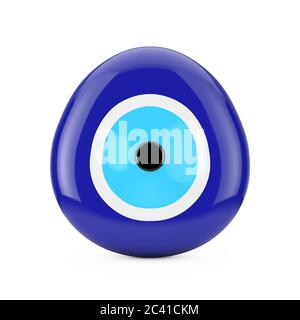 Evil Eye Bead Protection Amulet on a white background. 3d Rendering Stock Photo