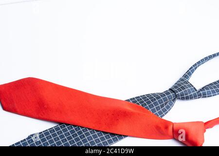 Neck ties isolated on white with copy space for text Stock Photo