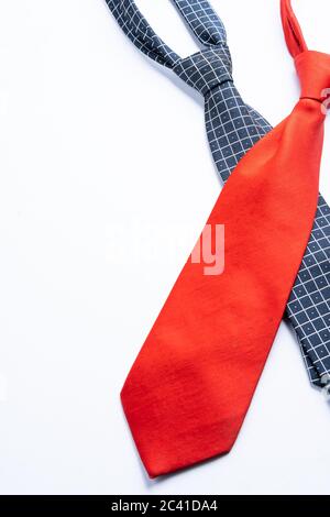 Neck ties isolated on white with copy space for text Stock Photo