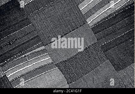 Distressed overlay texture of weaving fabric, knitted blanket with tartan ornament. grunge background. abstract halftone vector illustration Stock Vector