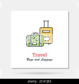 Company Name Logo Design For bag. camping. health. hiking. luggage. Purple  and yellow Brand Name Design with place for Tagline. Creative Logo template  for Small and Large Business. 12795551 Vector Art at