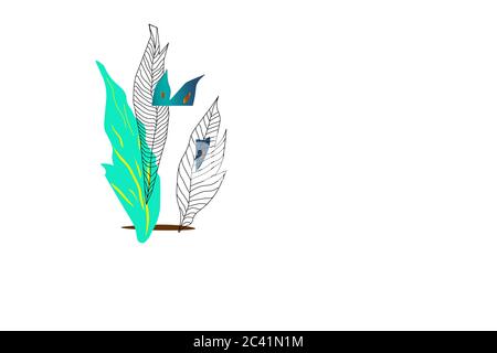 vector seamless graphical artistic hand drawn topical pattern, decorative, colorful, spring summer time, nature, original fashionable Stock Vector