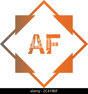 AF A F Creative Modern Black Letters Logo Design with Brush Swoosh ...