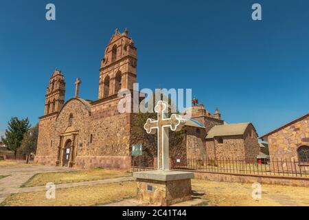 Iglesia de Laja of 1548, Laja,  Departamento La Paz, Bolivia, Latin America Stock Photo
