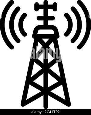 air navigation signal tower icon vector outline illustration Stock Vector