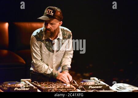 Shantel, balkanic music DJ and producer, performing live Stock Photo