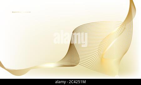 Abstract gold light threads background Stock Vector