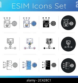 Cybersecurity icons set Stock Vector