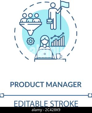 Product manager turquoise concept icon Stock Vector