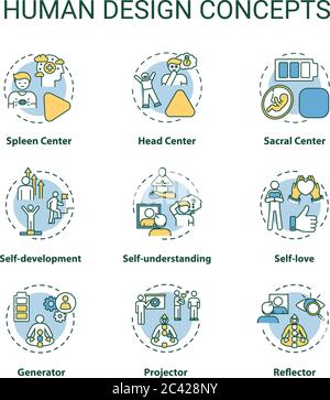 Human design concept icons set Stock Vector