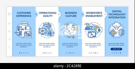 Business model improvement onboarding vector template Stock Vector