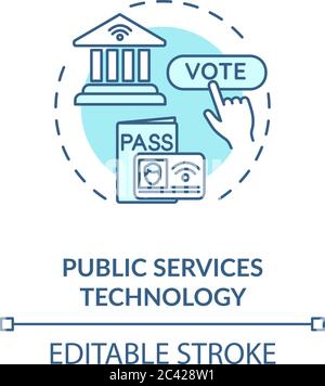 Public service technology turquoise concept icon Stock Vector