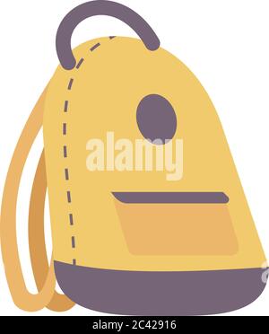 Backpack semi flat RGB color vector illustration Stock Vector