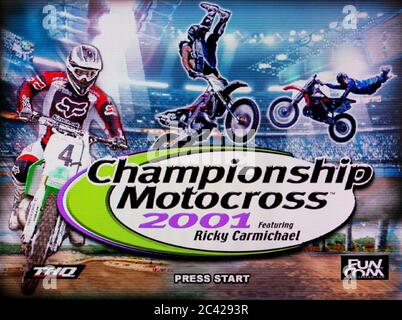 Championship Motocross 2001 featuring Ricky Carmichael - Sony Playstation 1 PS1 PSX - Editorial use only Stock Photo