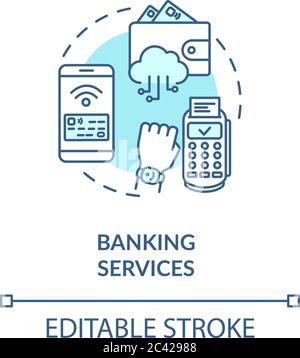 Banking services turquoise concept icon Stock Vector