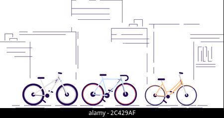 Urban bike ride semi flat RGB color vector illustration Stock Vector