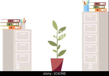 Psychologist office semi flat RGB color vector illustration set Stock Vector