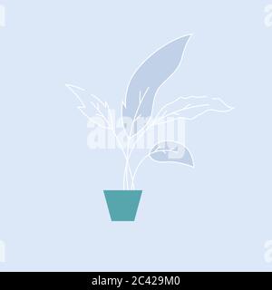 Decorative house plant semi flat RGB color vector illustration Stock Vector