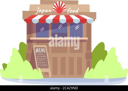 Japanese food semi flat RGB color vector illustration Stock Vector
