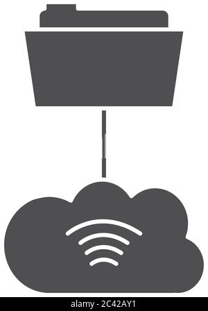 cloud storage folder over white background Stock Vector Image & Art - Alamy