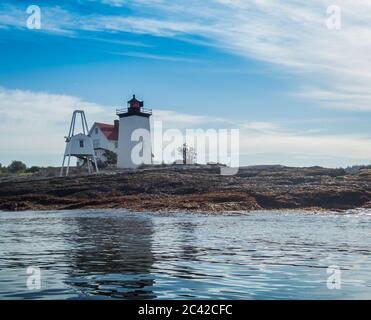 Hendricks Head Lighthouse by kayak, Southport, Maine Stock Photo