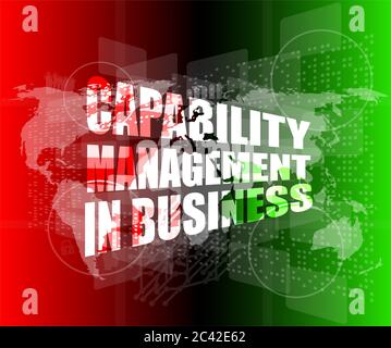 capability management in business words on touch screen interface Stock Photo