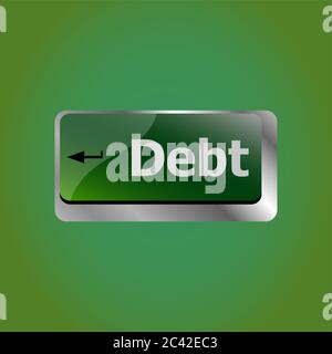 Computer keyboard key debt word, business concept Stock Photo