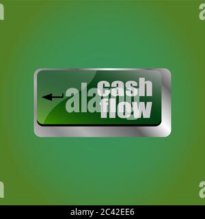 cash flow words button on keyboard keys Stock Photo