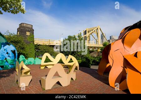 'Pittsburgh Variations' sculpture by George Sugarman,Pittsburgh,Pennsylvania,USA Stock Photo