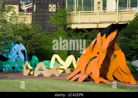 'Pittsburgh Variations' sculpture by George Sugarman,Pittsburgh,Pennsylvania,USA Stock Photo