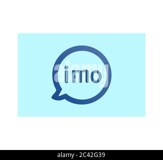 Imo logo. Imo free video calls and chat app logo. Imo video calls and chat app . Kharkiv, Ukraine - June 15, 2020 Stock Photo