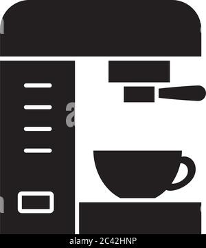coffee maker machine icon over white background vector illustration ...