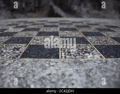 The detail of a chess table of a outdoor park Stock Photo