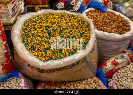 Spices market stand in Meknes, Marocco Stock Photo
