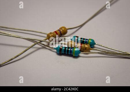 Electronic resistor for electronic devices Stock Photo