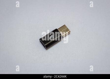 Micro USB to type-c USB small adapter Stock Photo