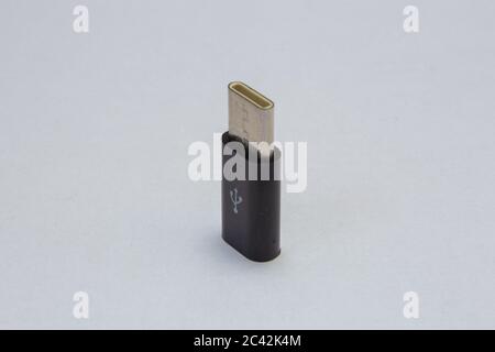 Micro USB to type-c USB small adapter Stock Photo