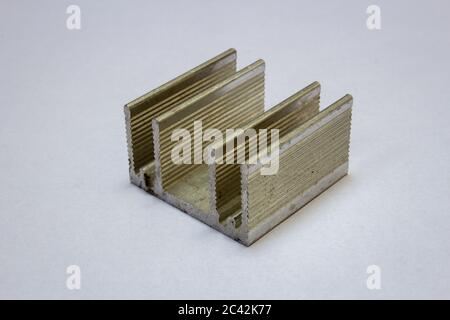 Aluminum heat sink used for cooling down electronic components Stock Photo