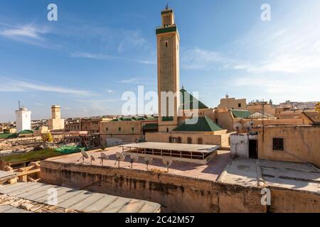 Kairaouine Mosque (Djemaa el Kairaouine) in Fes. Impressions of Morocco Stock Photo