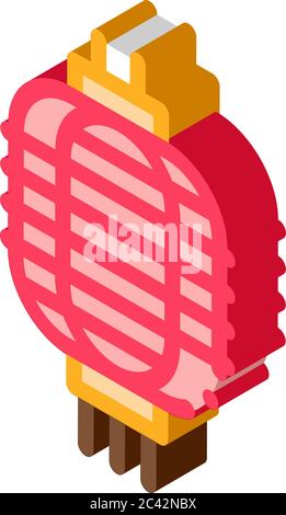 chinese lantern isometric icon vector illustration Stock Vector