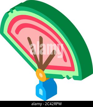 chinese open fan isometric icon vector illustration Stock Vector