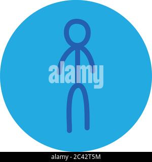 Stickfigure avatar block style icon design of Person profile social ...