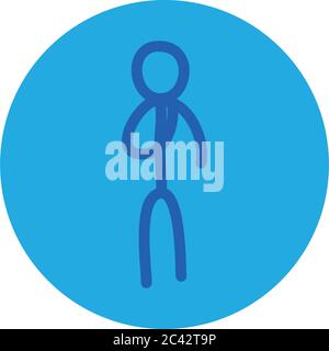 Stickfigure avatar block style icon design of Person profile social ...