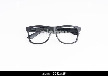 Thick frame spectacle isolated on white Stock Photo