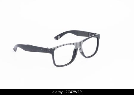 Thick frame spectacle isolated on white Stock Photo