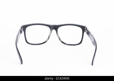 Thick frame spectacle isolated on white Stock Photo