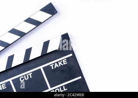 Clapper Board Isolated on white Stock Photo