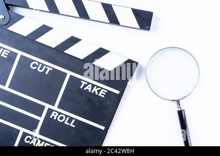 Clapper Board Isolated on white Stock Photo