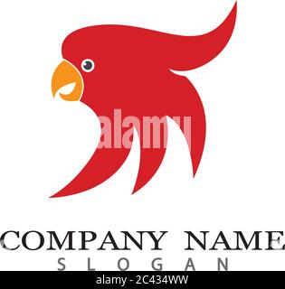Parrot bird vector logo design Stock Vector Image & Art - Alamy